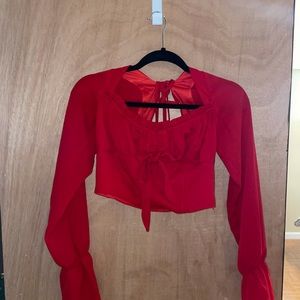 Sexy Red Crop Blouse